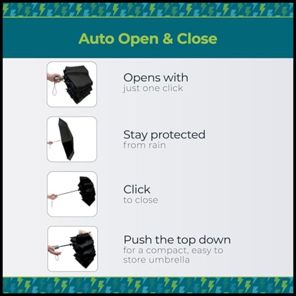 Auto Open Close Windproof Compact Umbrella Uv Wat… - image 4